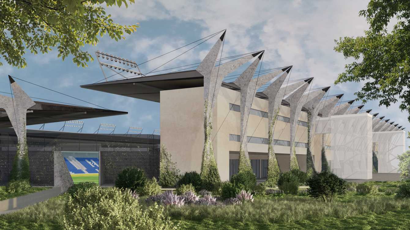 Wizualizacja trybun — wnętrze